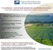 Plakat informujący o wydłużeniu godzin pracy ARIMR