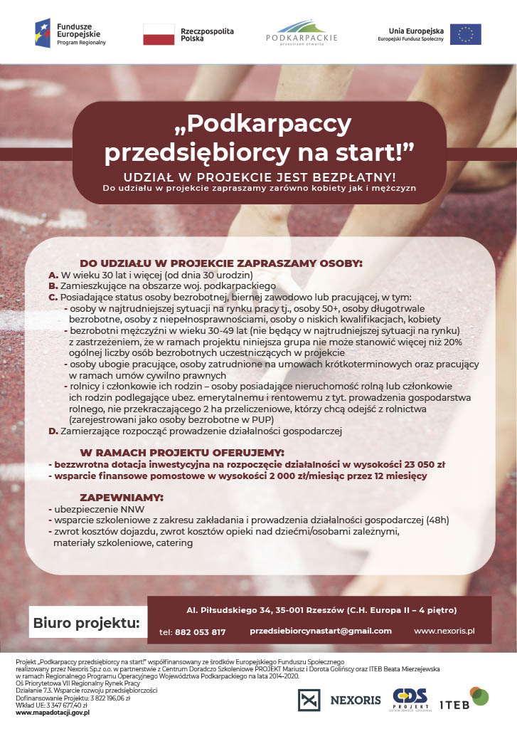 plakat do projekty dla przedsiebiorców