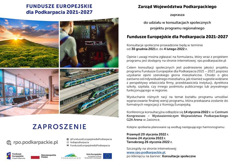 plakat - Fundusze Europejskie dla Podkarpacia 2021-2027